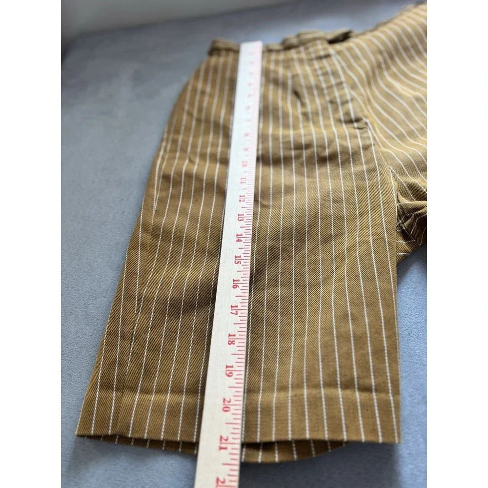 Vintage 70s Lane Bryant Pinstripe High Rise Bermuda Short S Twee Preppy Academia